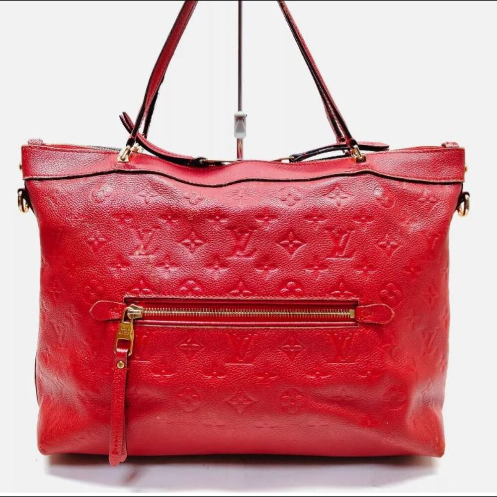 AUTH LOUIS VUITTON Lumineuse PM RED Monogram Empreinte BAG